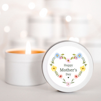 Personalised Mother’s Day Candle – Flower Love Heart Happy Mother's Day candle