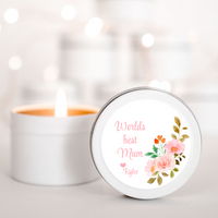 Personalised Mother’s Day tin Candle – Pink Floral World's Best Mum