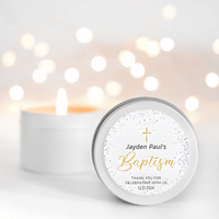 Blue Baptism personalised Scented Candle Favour