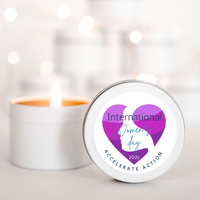 International Women's Day personalised candle favour