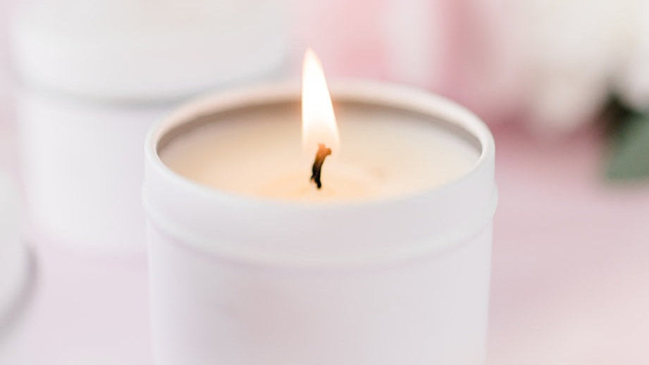 Pink and gold baptism Personalised Scented Candle Favour
