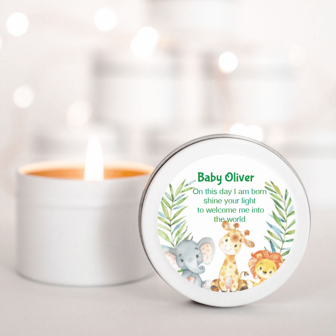 Safari Baby Shower Candle Favour