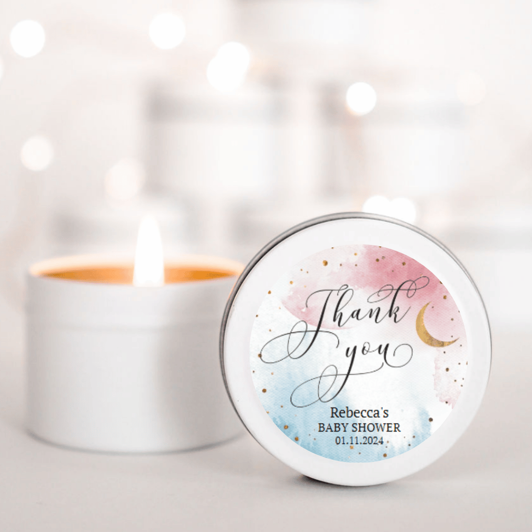 Pink and Blue gender reveal candle