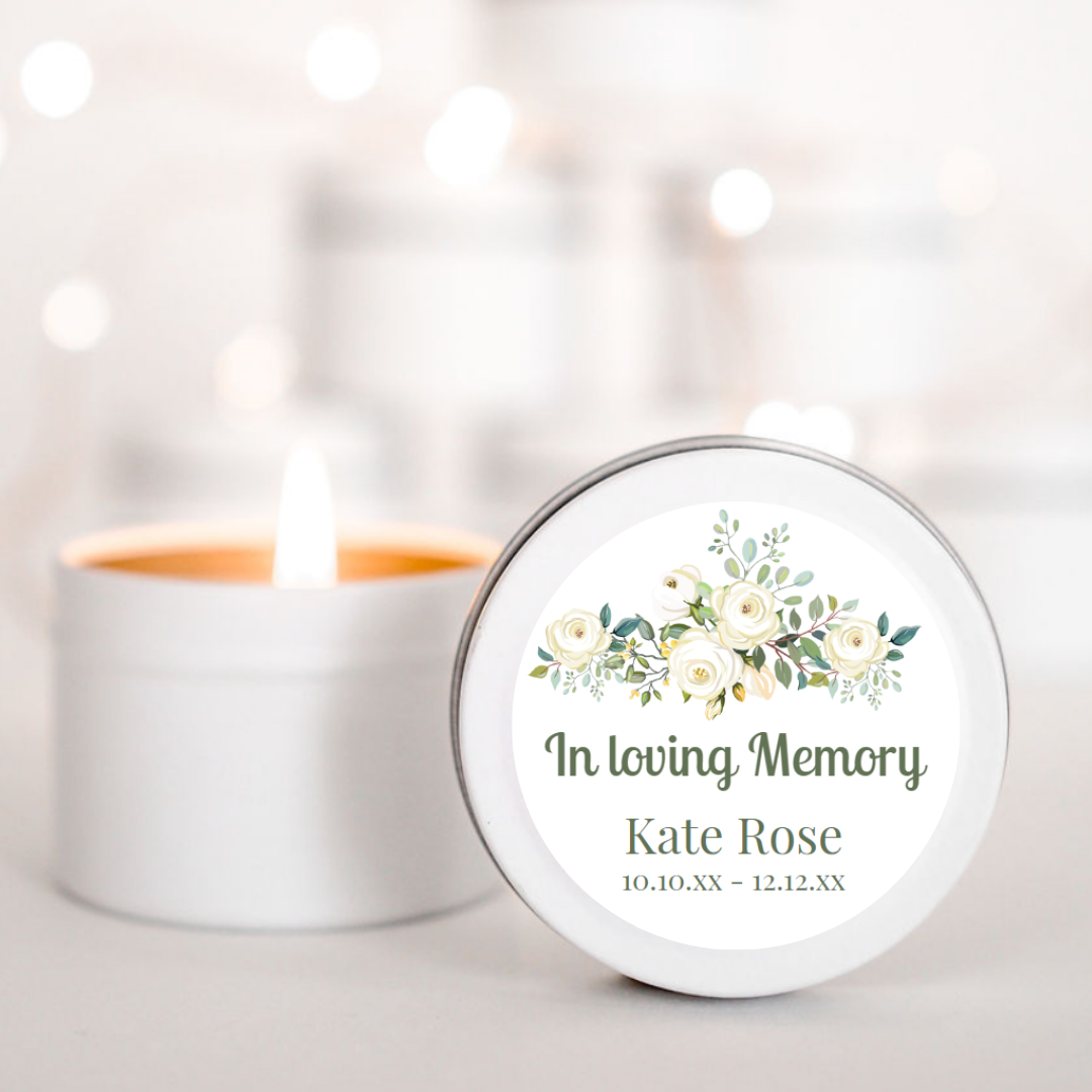 personalised memorial candle