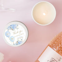 Baby Shower Blue Balloon Scented Candle Favour for boys | Personalisation | 10-12 hours burn time | Soy Wax Candle RISE The Candle Studio