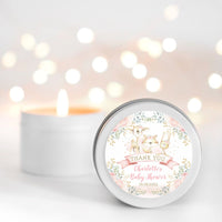 Baby Shower Cute Animals Scented Candle Favour | Personalisation | 10-12 hours burn time | Soy Wax Candle RISE The Candle Studio