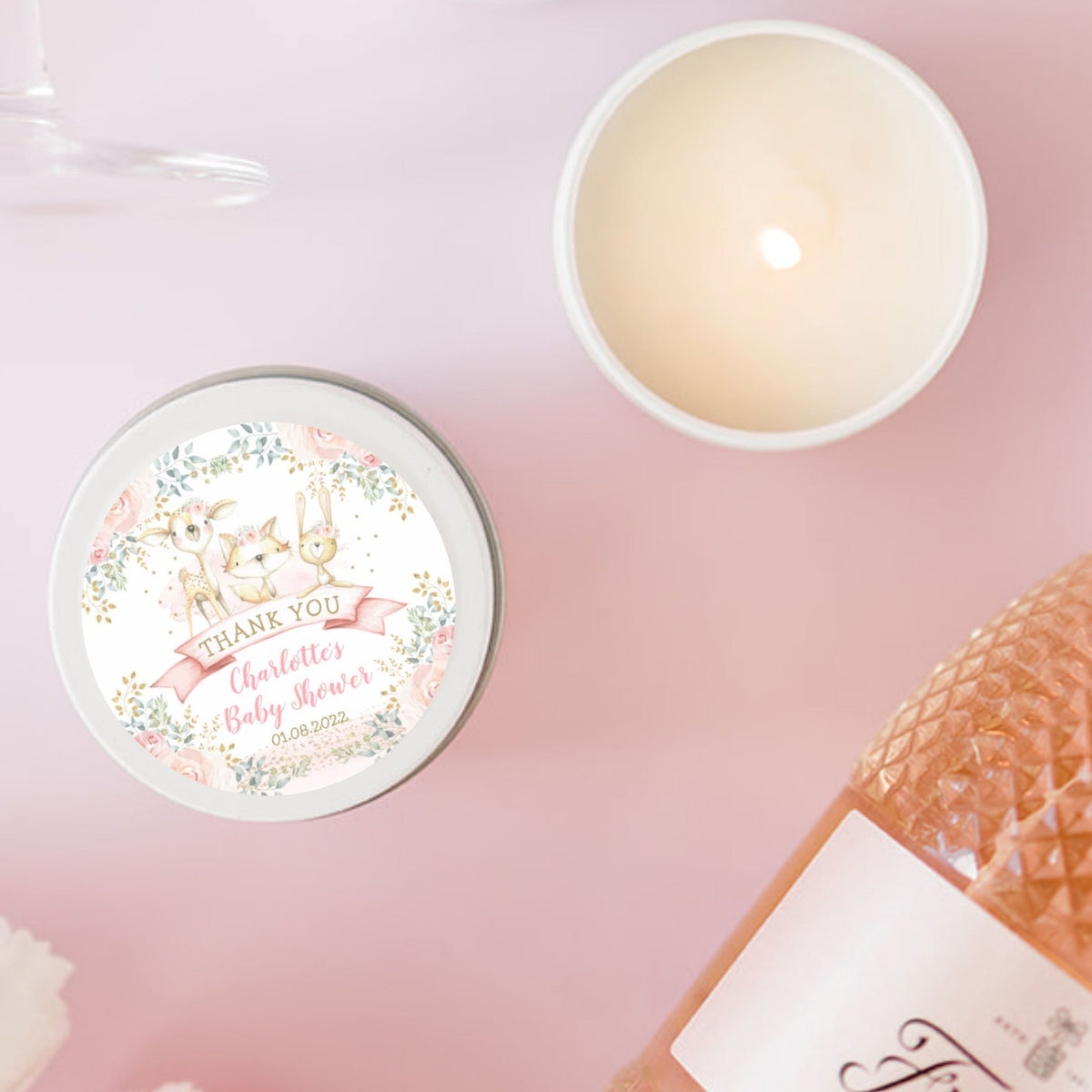 Baby Shower Cute Animals Scented Candle Favour | Personalisation | 10-12 hours burn time | Soy Wax Candle RISE The Candle Studio
