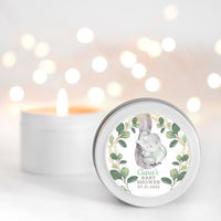 Baby Shower Greenery Elephant Candle Favours | Personalisation | 10-12 hours burn time | Soy Wax Candle RISE The Candle Studio