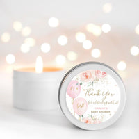Baby Shower Pink Balloon Scented Candle Favour | Personalisation | 10-12 hours burn time | Soy Wax Candle RISE The Candle Studio