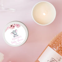 Baby Shower Pink Elephant Candle Favours | Personalisation | 10-12 hours burn time | Soy Wax Candle RISE The Candle Studio