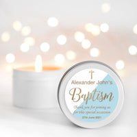 Baptism Candle Favours | Thank you candle | Personalisation | 10-12 hours burn time | Soy Wax Candle RISE The Candle Studio