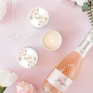 Blush Pink Bridal Shower Candle Favours | Personalisation | 10-12 hours burn time | Soy Wax Candle RISE The Candle Studio
