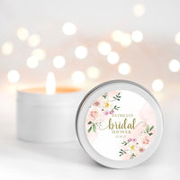 Blush Pink Bridal Shower Candle Favours | Personalisation | 10-12 hours burn time | Soy Wax Candle RISE The Candle Studio