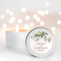 Blush Pink Thank you Candle Favours | Personalisation | 10-12 hours burn time | Soy Wax Candle RISE The Candle Studio