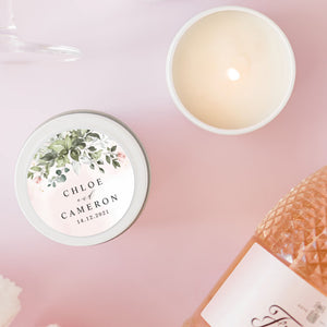 Blush Pink Thank you Candle Favours | Personalisation | 10-12 hours burn time | Soy Wax Candle RISE The Candle Studio