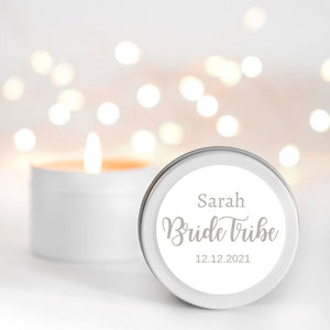 Bride Tribe Candle Favours | Personalisation | 10-12 hours burn time | Soy Wax Candle RISE The Candle Studio