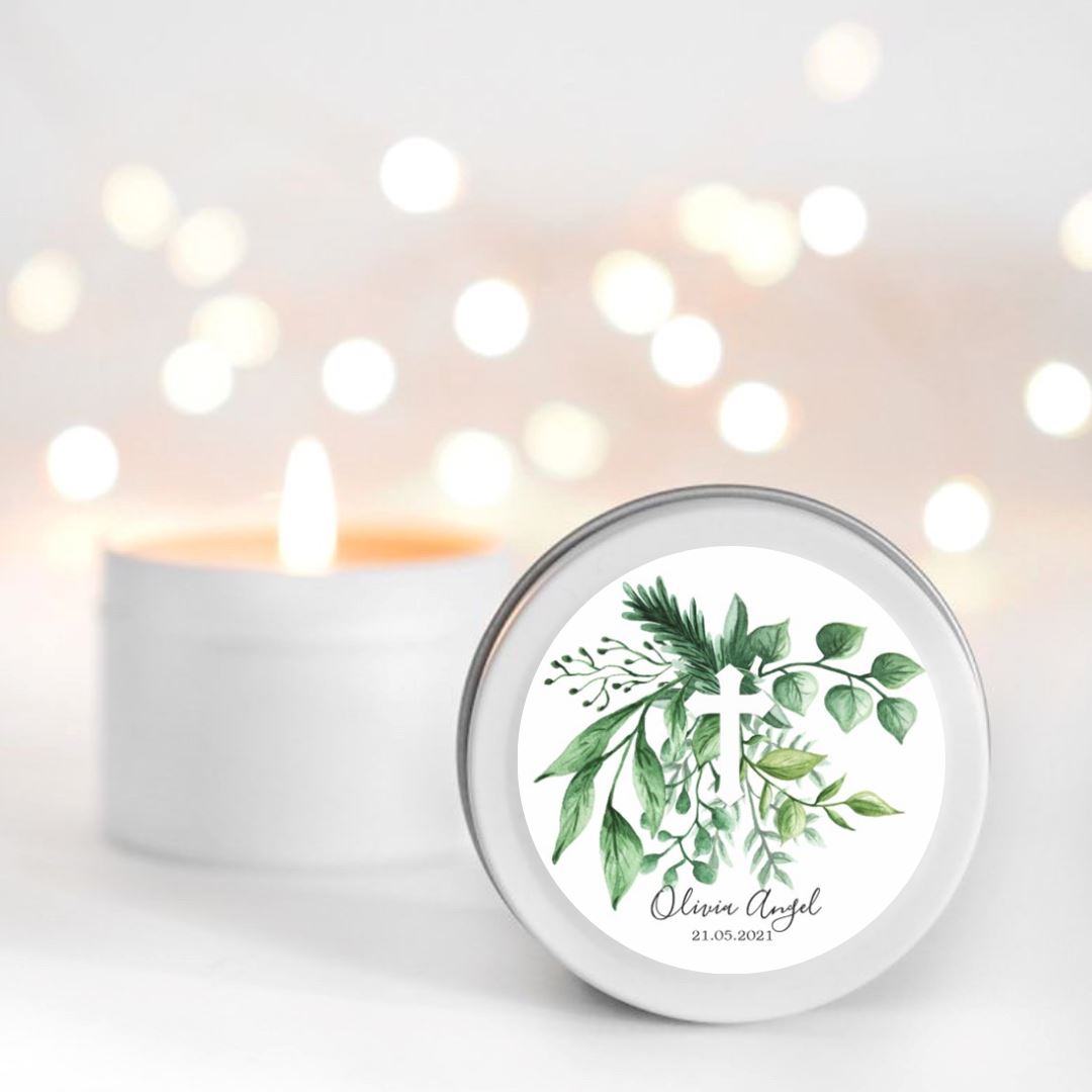 Christening Candle Favours | Personalisation | 10-12 hours burn time Candle RISE The Candle Studio