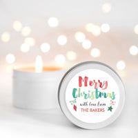 Christmas Personalised Candle Small Travel tin Candle RISE The Candle Studio