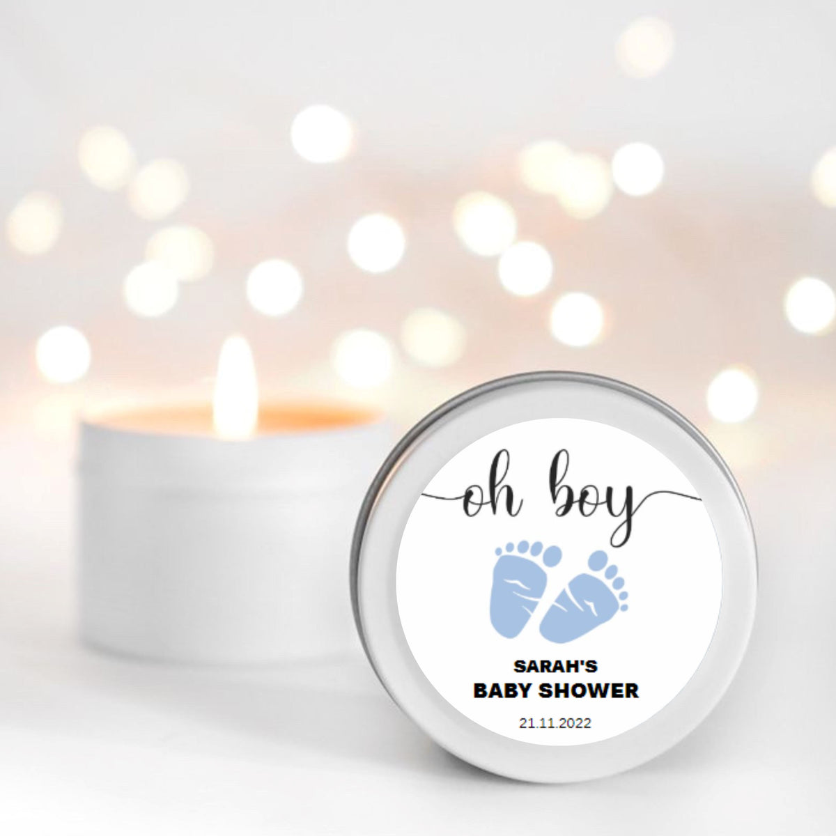 Copy of Blue Rainbow & Stars Baby Shower Candle Favour for boys Candle RISE The Candle Studio