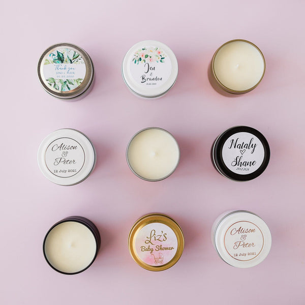 Custom Design Candle Favours Candle RISE The Candle Studio