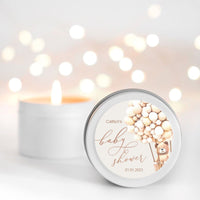 Cute Teddy Bear & Balloon Baby Shower Candle Favour Candle RISE The Candle Studio