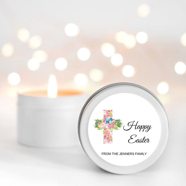 Easter Cross Candles | Personalised | 10-12 hours burn time | Soy Wax Candle RISE The Candle Studio 