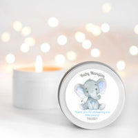 Elephant Baby Shower Candle Favours | Personalisation | 10-12 hours burn time | Soy Wax Candle RISE The Candle Studio