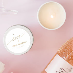 Gold Love Scented Candle Favour | Personalisation | 10-12 hours burn time | Soy Wax Candle RISE The Candle Studio
