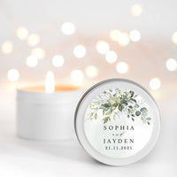 Greenery Succulent Dusty Blue Wedding Design Candle RISE The Candle Studio