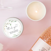 Greenery Wedding Candle Favours | Personalised | 10-12 hours burn time | Soy Wax Candle RISE The Candle Studio