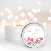 Mother's Day Pink Flowers Personalised Candle RISE The Candle Studio