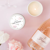Pink Clouds & Stars Baby Shower Candle Favour for girls Candle RISE The Candle Studio