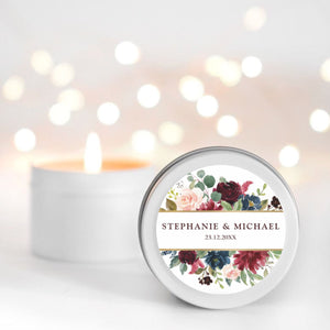 Wedding Bouquet Candle Favours | Personalisation | 10-12 hours burn time | Soy Wax Candle RISE The Candle Studio 