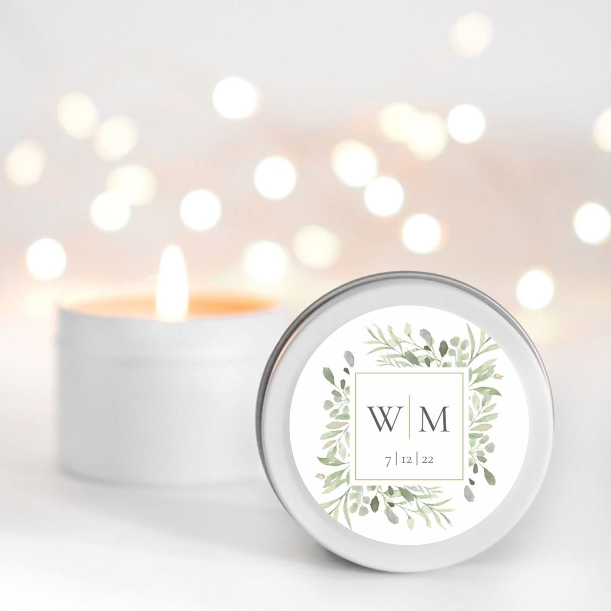 Wedding Candle Favour Geo Initial | Personalised | 10-12 hours burn time | Soy Wax Candle RISE The Candle Studio