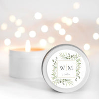 Wedding Candle Favour Geo Initial | Personalised | 10-12 hours burn time | Soy Wax Candle RISE The Candle Studio