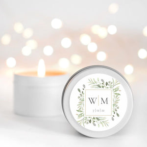 Wedding Candle Favour Geo Initial | Personalised | 10-12 hours burn time | Soy Wax Candle RISE The Candle Studio