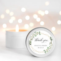 Wedding Candle Favour Geo | Personalised | 10-12 hours burn time | Soy Wax Candle RISE The Candle Studio