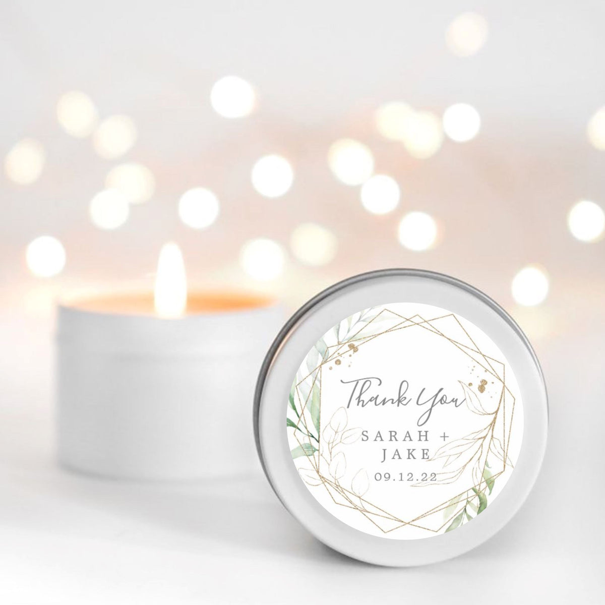 Wedding Candle Favour Gold | Personalised | 10-12 hours burn time | Soy Wax Candle RISE The Candle Studio