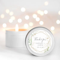 Wedding Candle Favour Gold | Personalised | 10-12 hours burn time | Soy Wax Candle RISE The Candle Studio