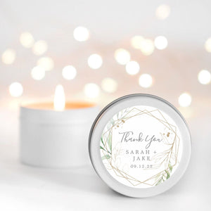Wedding Candle Favour Gold | Personalised | 10-12 hours burn time | Soy Wax Candle RISE The Candle Studio 