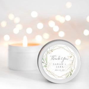 Wedding Candle Favour Gold | Personalised | 10-12 hours burn time | Soy Wax Candle RISE The Candle Studio