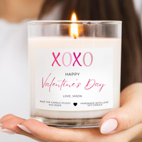 XOXO Happy Valentine's Day personalised Candle