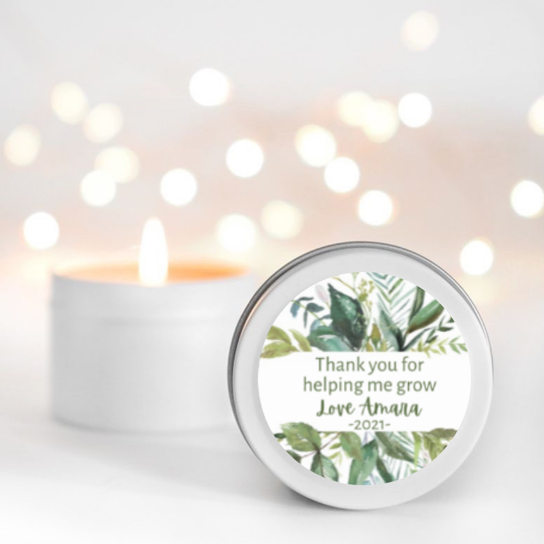 Thank you for helping me grow Teacher Personalised Candle