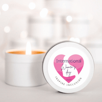 Internation Women's Day personalised candle favour