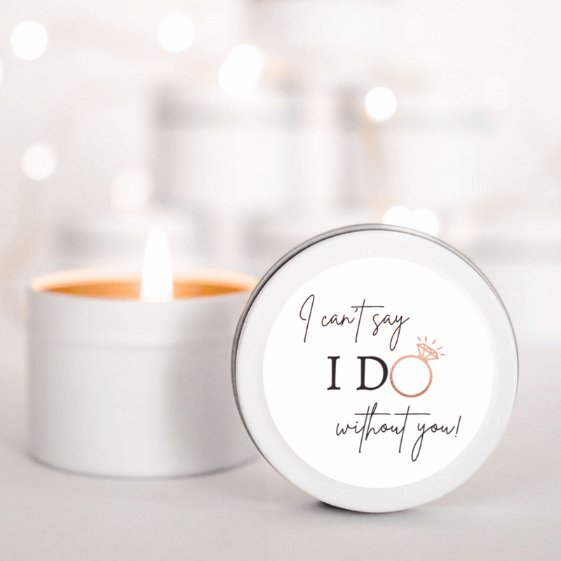 rose gold bridesmaid candle gift