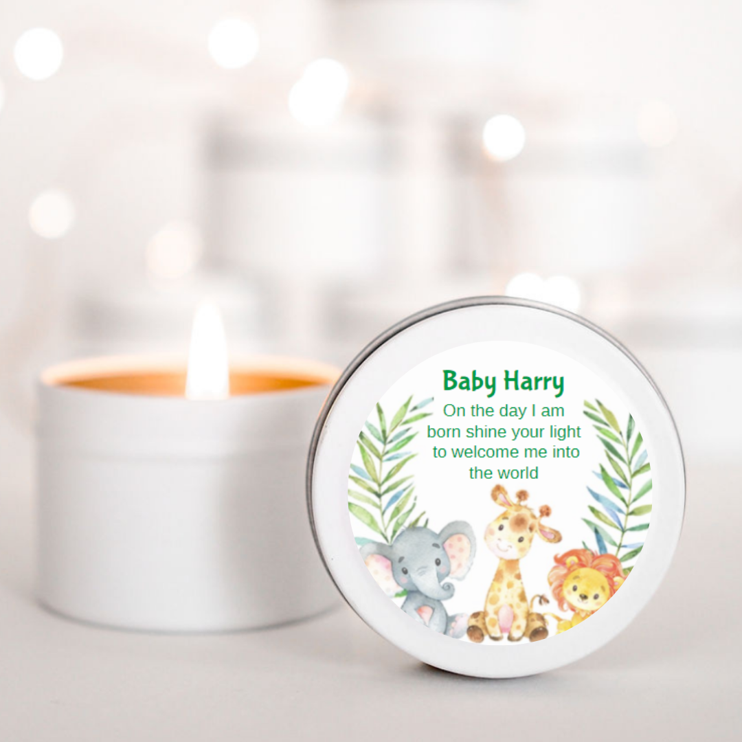 Safari Baby Shower Candle Favour