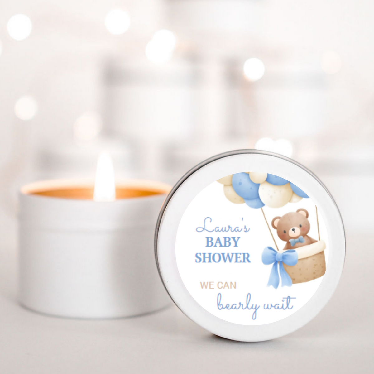 we can bearly wait baby shower favours