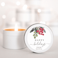 Happy Holidays Personalised Christmas Candle