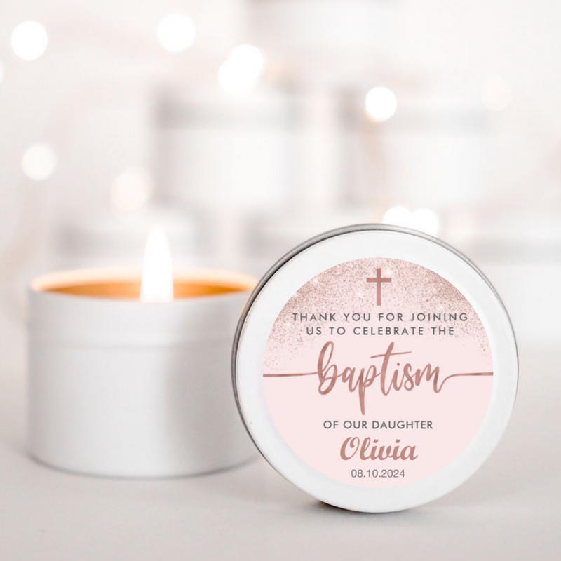 baptism candle favour for guests 