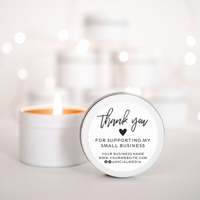 Corporate Thank you candles | Business Branding with Personalise Message